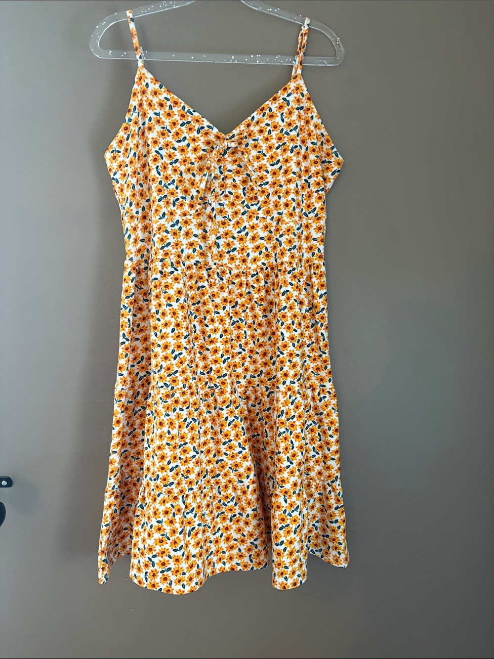 Floral Tie-Front Sundress - Yellow/White